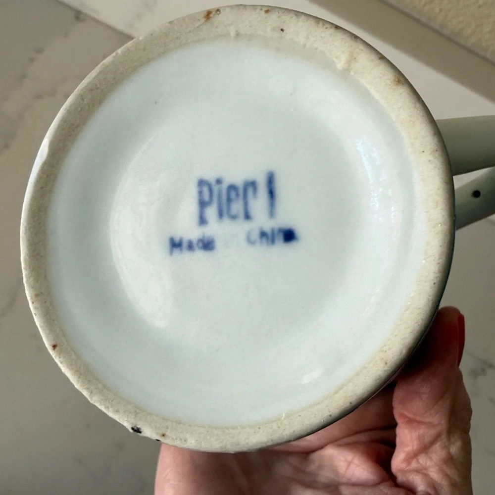 Vintage Pier 1 Koi Blue Mugs